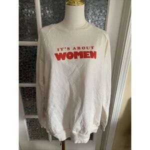 "It's About Women" Organic Royal Cotton Sweatshirt L Feminist Protest USA Made